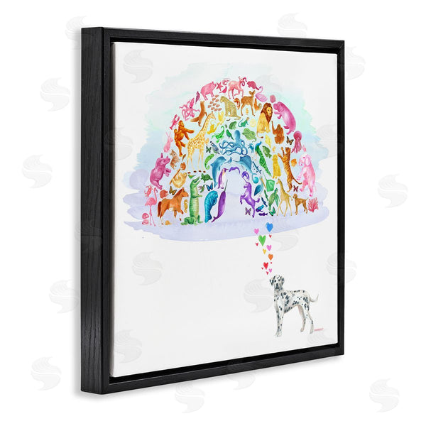 Stupell Industries Dishique | Bright Rainbow Animals Dalmation Dream Arch Shape Wall Art