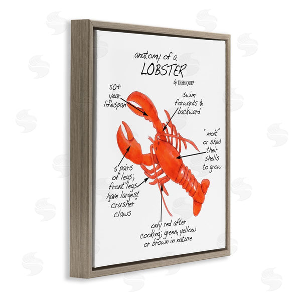 Stupell Industries Dishique | Lobster Anatomy Nautical Sea Life Learning Chart Wall Art