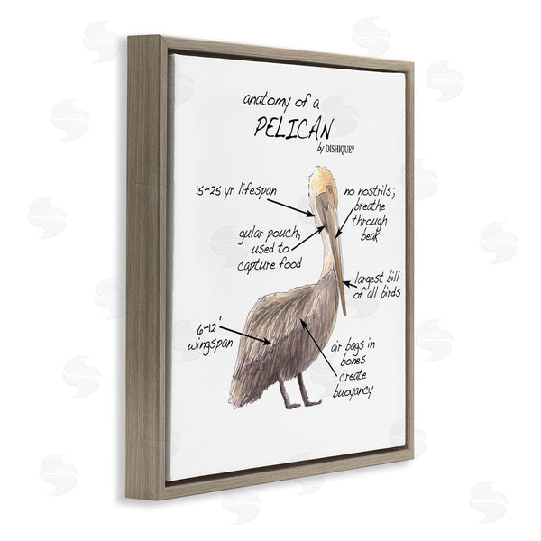 Stupell Industries Dishique | Pelican Sea Bird Animal Educational Anatomy Diagram Wall Art