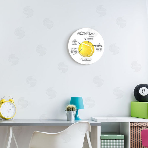 Stupell Industries Dishique | Tennis Ball Learning Sports Educational Diagram Facts Wall Art