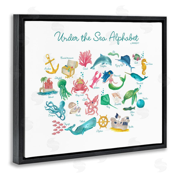 Stupell Industries Dishique | Under The Sea Educational Alphabet Sea Life Learning Wall Art
