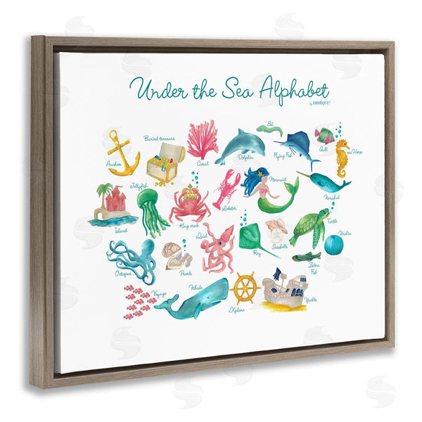 Stupell Industries Dishique | Under The Sea Educational Alphabet Sea Life Learning Wall Art
