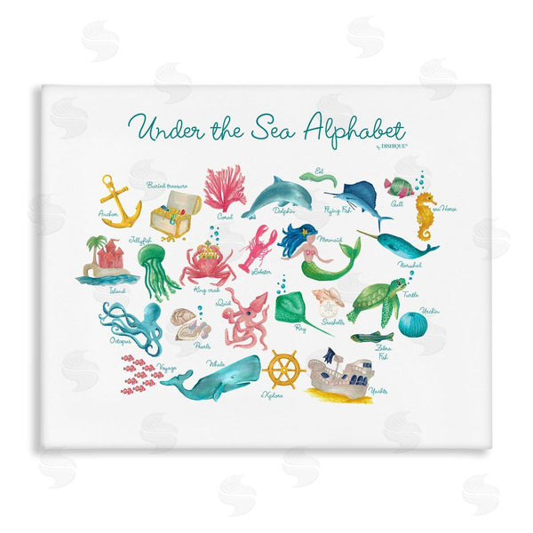 stupell industries Dishique | Under the Sea Educational Alphabet Sea Life Learning Wall Art