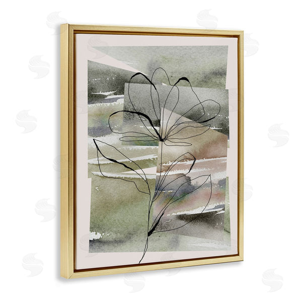 Stupell Industries Divisha Mehta | Flower Outline On Green