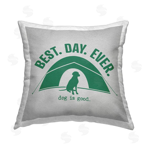 Stupell Industries Dog Is Good | Best Day Camping Dog Printed Throw Pillow