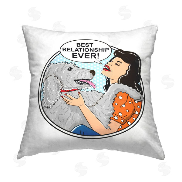stupell industries Dog Is Good | Best Relationship Ever Dog Printed Throw Pillow