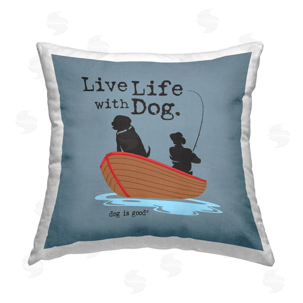 stupell industries Dog Is Good | Boat Life with Dog Printed Throw Pillow