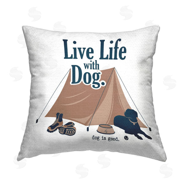 Stupell Industries Dog Is Good | Camping Life With Dog Printed Throw Pillow