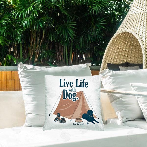 Stupell Industries Dog Is Good | Camping Life With Dog Printed Throw Pillow