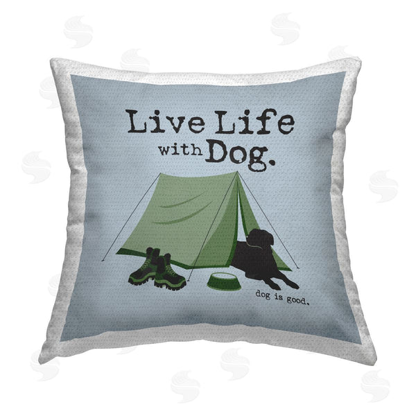 Stupell Industries Dog Is Good | Camping With Dog Printed Throw Pillow