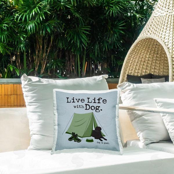 Stupell Industries Dog Is Good | Camping With Dog Printed Throw Pillow
