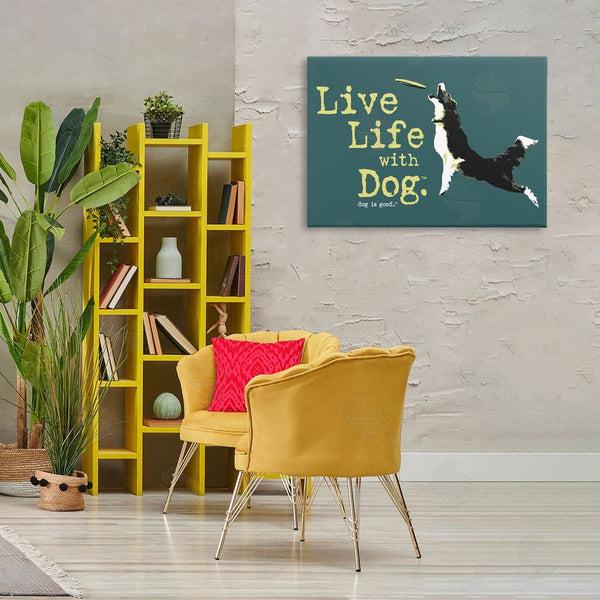 Stupell Industries Dog Is Good | Dog Playing Fetch Phrase Wall Art