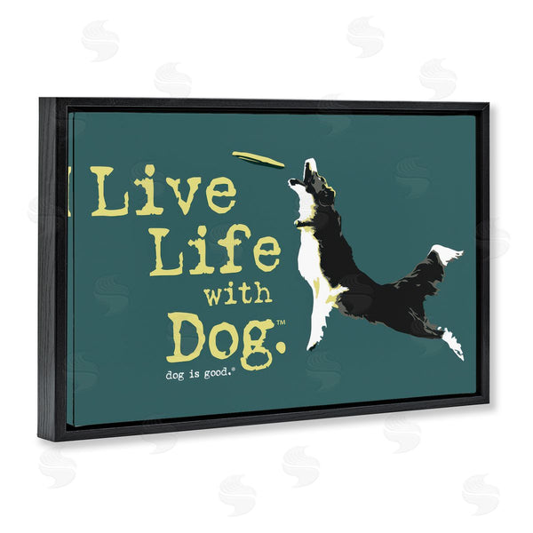 Stupell Industries Dog Is Good | Dog Playing Fetch Phrase Wall Art