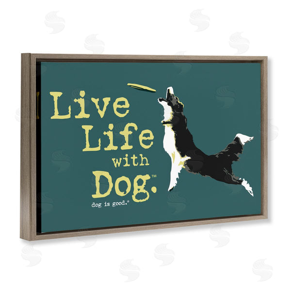 Stupell Industries Dog Is Good | Dog Playing Fetch Phrase Wall Art