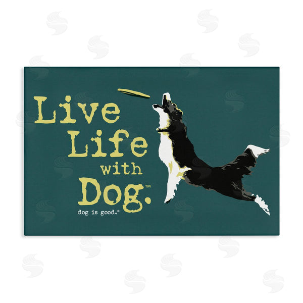 stupell industries Dog Is Good | Dog Playing Fetch Phrase Wall Art