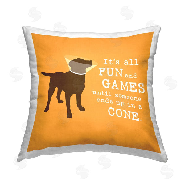 stupell industries Dog Is Good | Fun & Games Cone Printed Throw Pillow