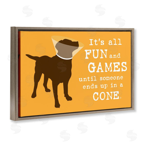 Stupell Industries Dog Is Good | Fun & Games Cone Wall Art