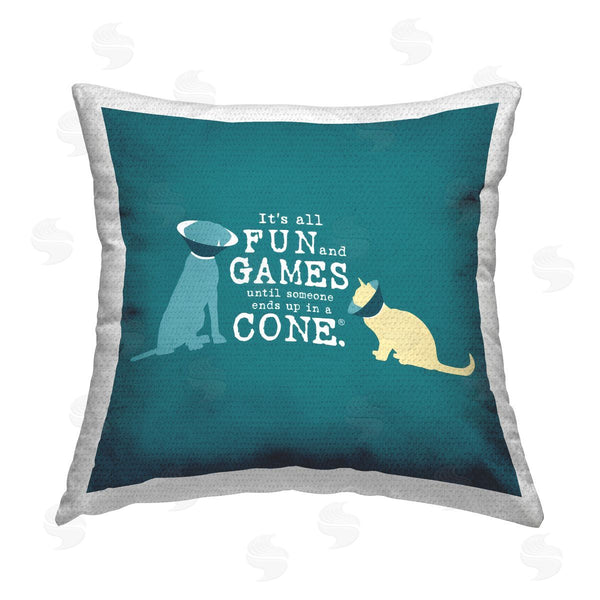 Stupell Industries Dog Is Good | Funny Cat & Dog Cone Printed Throw Pillow