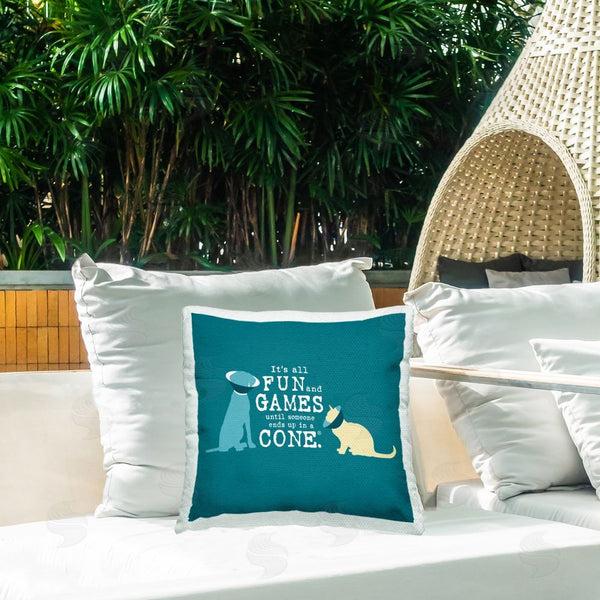 Stupell Industries Dog Is Good | Funny Cat & Dog Cone Printed Throw Pillow