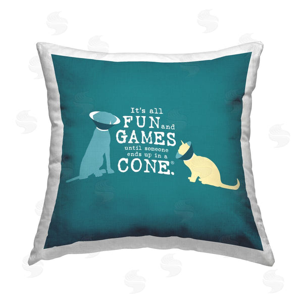 stupell industries Dog Is Good | Funny Cat & Dog Cone Printed Throw Pillow
