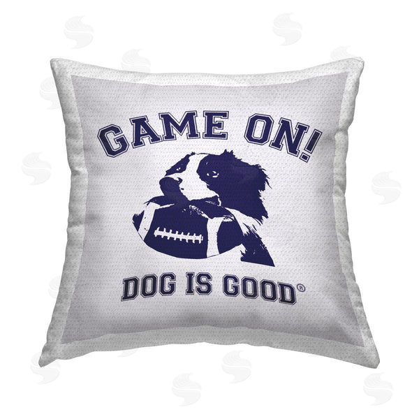 Stupell Industries Dog Is Good | Game On Dog & Football Printed Throw Pillow