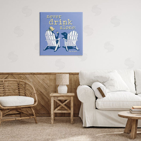 Stupell Industries Dog Is Good | Girl & Dog Drink Alone Wall Art