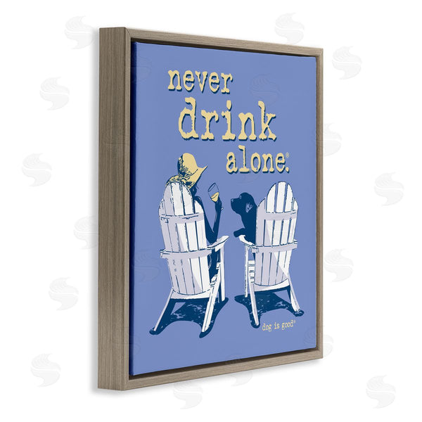 Stupell Industries Dog Is Good | Girl & Dog Drink Alone Wall Art