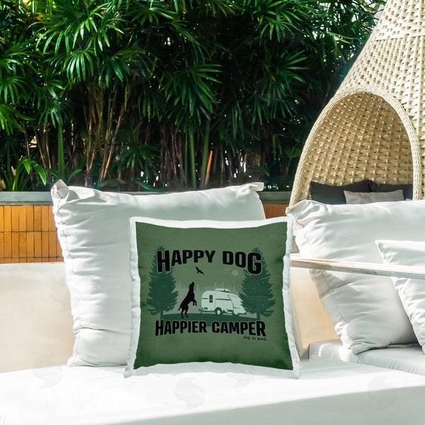 Stupell Industries Dog Is Good | Happier Camper With Dog Printed Throw Pillow