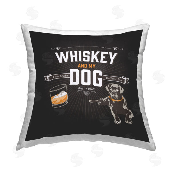 stupell industries Dog Is Good | Life Is Whiskey and Dog Printed Throw Pillow