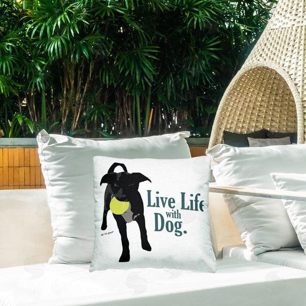Stupell Industries Dog Is Good | Live Life With Dog Printed Throw Pillow