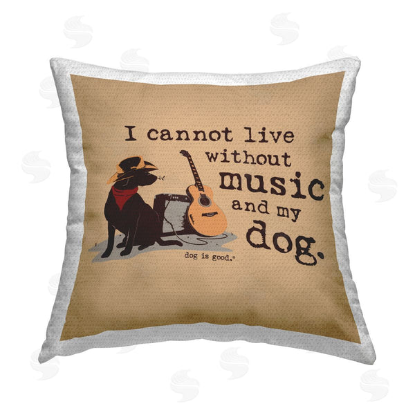 Stupell Industries Dog Is Good | Music & My Dog Printed Throw Pillow