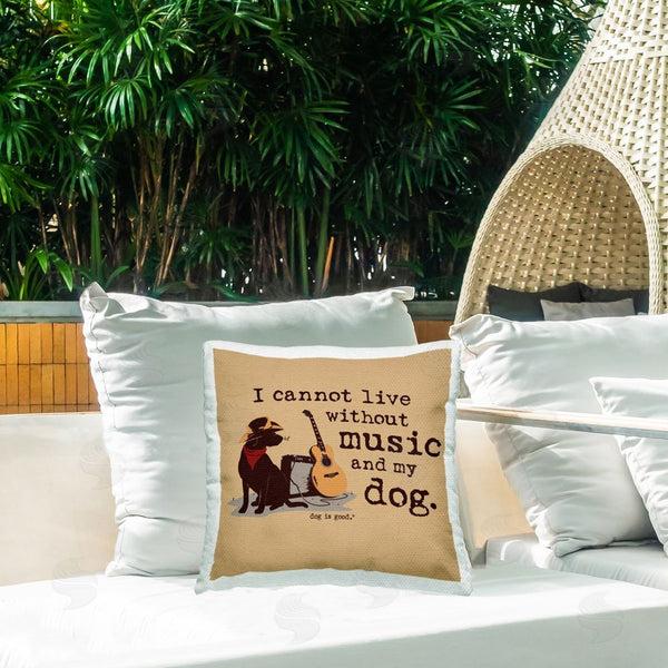 Stupell Industries Dog Is Good | Music & My Dog Printed Throw Pillow