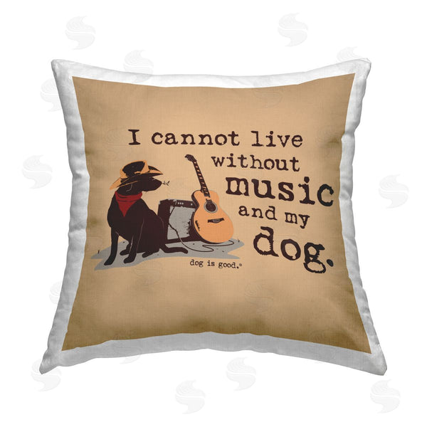 stupell industries Dog Is Good | Music & My Dog Printed Throw Pillow