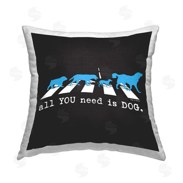 Stupell Industries Dog Is Good | Need Dog Music Pun Printed Throw Pillow