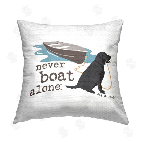 Stupell Industries Dog Is Good | Never Boat Alone Dog Printed Throw Pillow