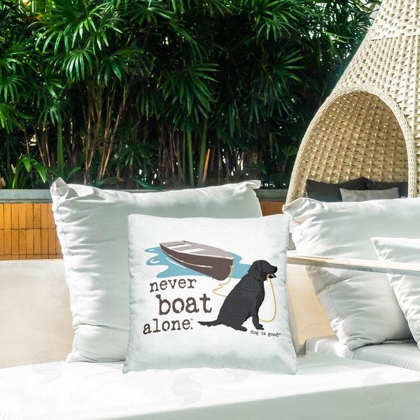 Stupell Industries Dog Is Good | Never Boat Alone Dog Printed Throw Pillow