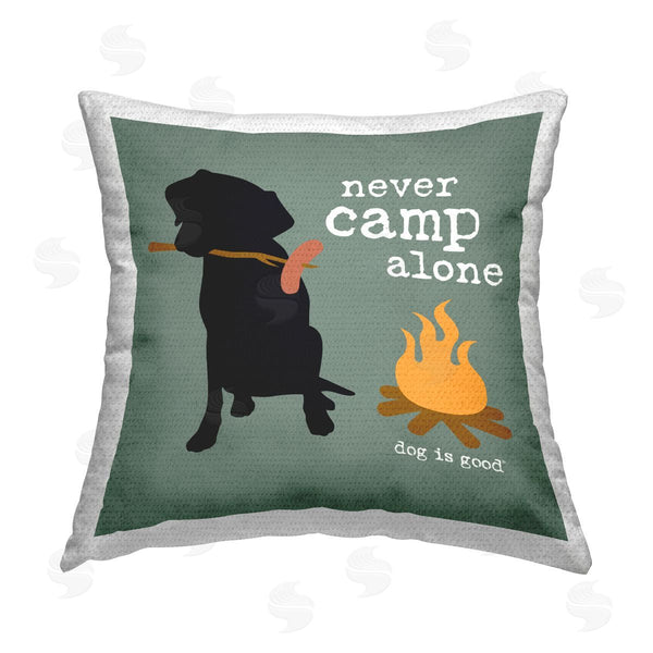 Stupell Industries Dog Is Good | Never Camp Alone Dog Printed Throw Pillow