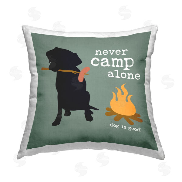 stupell industries Dog Is Good | Never Camp Alone Dog Printed Throw Pillow