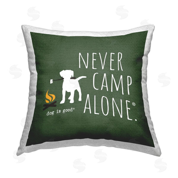 Stupell Industries Dog Is Good | Never Camp Alone Printed Throw Pillow