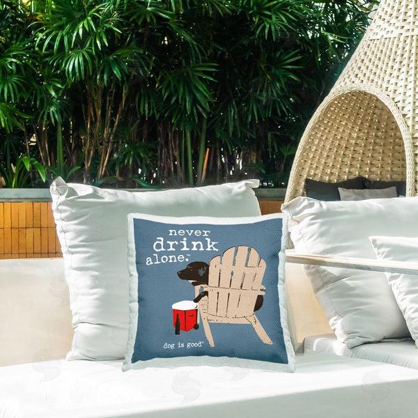 Stupell Industries Dog Is Good | Never Drink Alone Phrase Printed Throw Pillow