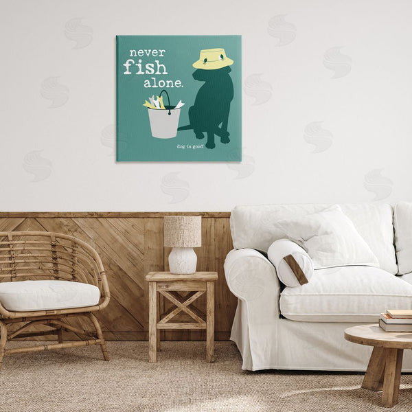 Stupell Industries Dog Is Good | Never Fish Alone Dog Wall Art
