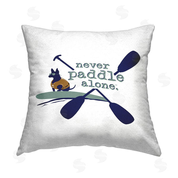 Stupell Industries Dog Is Good | Never Paddle Alone With Dog Printed Throw Pillow