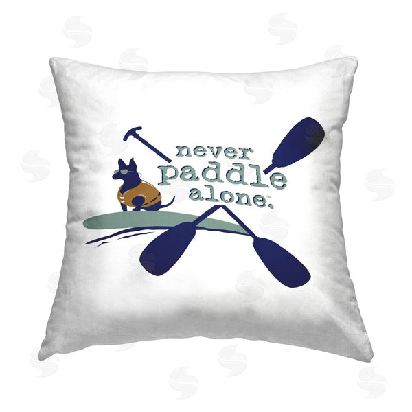 stupell industries Dog Is Good | Never Paddle Alone with Dog Printed Throw Pillow
