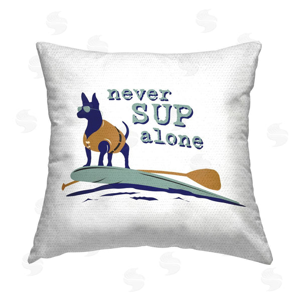Stupell Industries Dog Is Good | Never Paddleboard Alone Dog Printed Throw Pillow