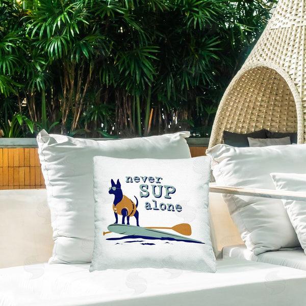 Stupell Industries Dog Is Good | Never Paddleboard Alone Dog Printed Throw Pillow