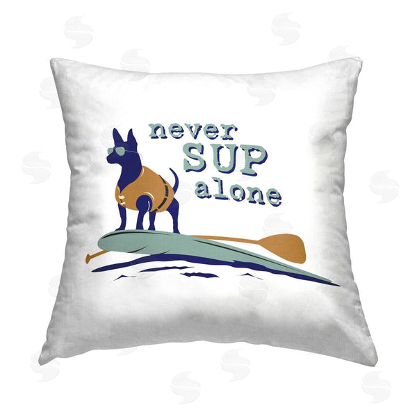 stupell industries Dog Is Good | Never Paddleboard Alone Dog Printed Throw Pillow