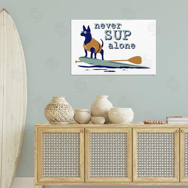Stupell Industries Dog Is Good | Never Paddleboard Alone Dog Wall Art