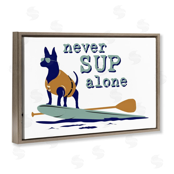 Stupell Industries Dog Is Good | Never Paddleboard Alone Dog Wall Art