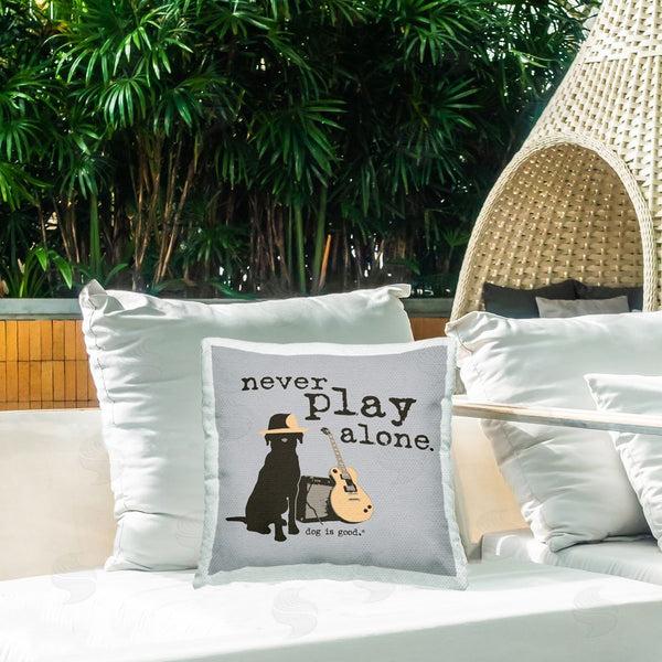 Stupell Industries Dog Is Good | Never Play Alone With Dog Printed Throw Pillow