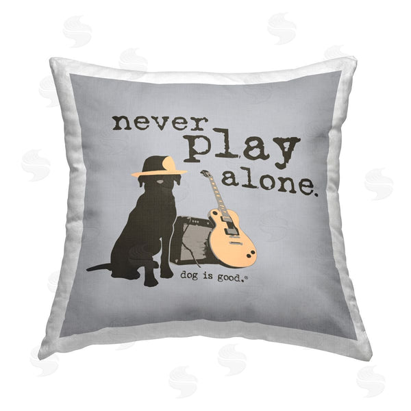 stupell industries Dog Is Good | Never Play Alone with Dog Printed Throw Pillow